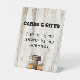 Rustic Brewery Shower Cards and Gifts Table Sign Sockelschild