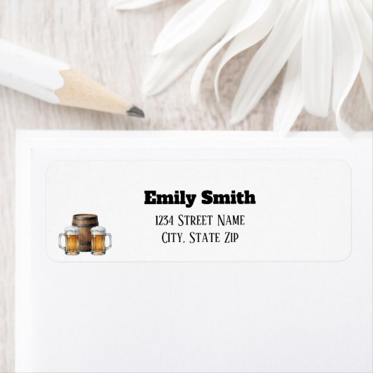 Rustic Brewery Shower Return Address Labels (Insitu)
