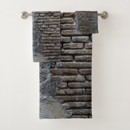 Rustic Brick Stone Wall Napoli 1 Badhandtuch Set (Insitu)