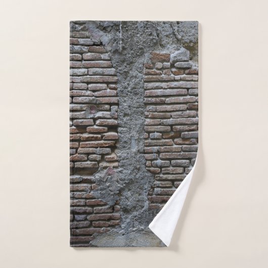 Rustic Brick Stone Wall Napoli 1 Badhandtuch Set (Handtuch)