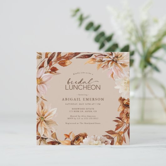 Rustic Bridal Luncheon Einladung (Stehend Vorderseite)