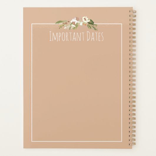 Rustic Bridal Wedding Planner | Barn Floral Design Planer (Rückseite)