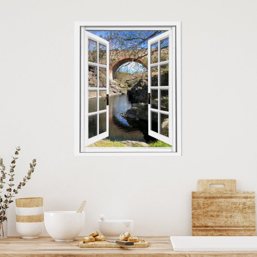 Rustic Bridge Window View Poster (Küche)