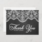 Rustic Brocade Lace Wedding Danke Postcard Postkarte (Vorne/Hinten)
