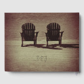 Rustic Brown Adirondack Beach Stühle Hochzeit Gästebuch (Rückseite)
