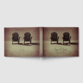Rustic Brown Adirondack Beach Stühle Hochzeit Gästebuch (Voll)