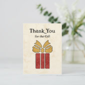 Rustic Brown and Yellow Danke für das Geschenk Postkarte (Stehend Vorderseite)