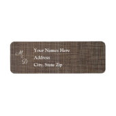 Rustic Brown Background Wedding Address Label (Vorne)