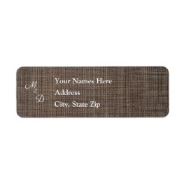 Rustic Brown Background Wedding Address Label