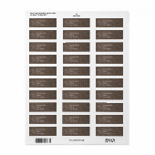 Rustic Brown Background Wedding Address Label (Vorne)
