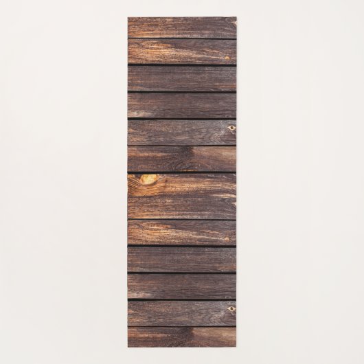 Rustic Brown Barn Wood Script Individuelle Name Yogamatte (Rückseite)