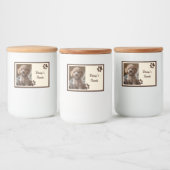 Rustic Brown Beige Photo Paws Dog Treats Lebensmitteletikett (Flaschen)