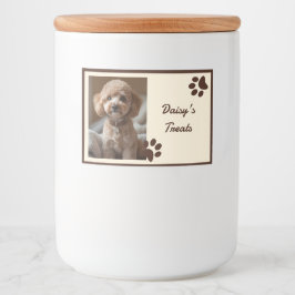 Rustic Brown Beige Photo Paws Dog Treats Lebensmitteletikett