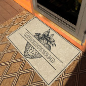 Rustic Brown Black Strawberry Individuelle Name Wi Fußmatte