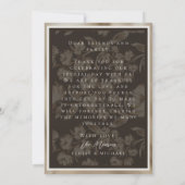 Rustic Brown Botanical Pattern Photo Wedding Dankeskarte (Rückseite)