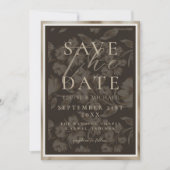 Rustic Brown Botanical Pattern Photo Wedding Save The Date (Vorderseite)