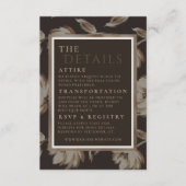 Rustic Brown Botanical Pattern Wedding Begleitkarte (Vorderseite)