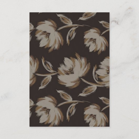 Rustic Brown Botanical Pattern Wedding Begleitkarte (Rückseite)