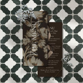 Rustic Brown Botanical Pattern Wedding Menükarte