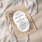 Rustic Brown Botanical Wedding Einladung