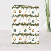 Rustic Brown Bows Cream Green Christmas Karte (Rückseite)