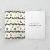 Rustic Brown Bows Cream Green Christmas Karte (Innenseite)