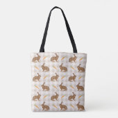 Rustic Brown Bunnies And Carrots Beige Gingham Tasche (Rückseite)