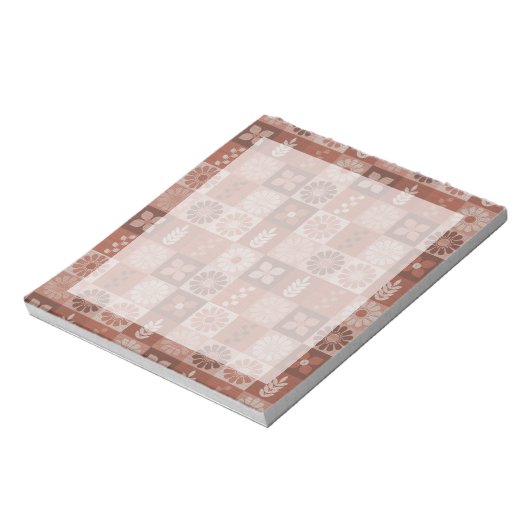 Rustic Brown Burlap-Blume-Blätter Notepad Notizblock (Rotiert)