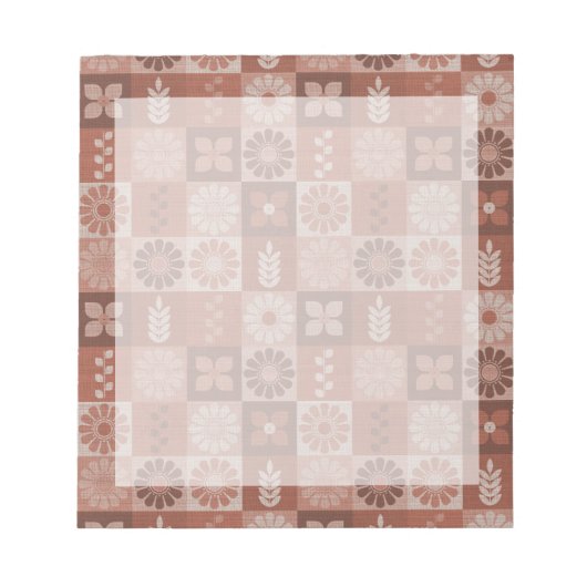 Rustic Brown Burlap-Blume-Blätter Notepad Notizblock (Vorderseite)