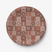 Rustic Brown Burlap Blume Blätter Paper Tellers Pappteller (Vorderseite)