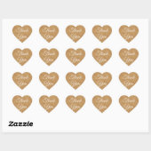 Rustic Brown Burlap Vielen Dank Herzsticker Herz-Aufkleber (Blatt)