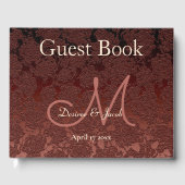 Rustic Brown Champagne Elegante Fall Monogram Gästebuch (Vorderseite)