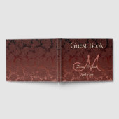 Rustic Brown Champagne Elegante Fall Monogram Gästebuch (Voll)