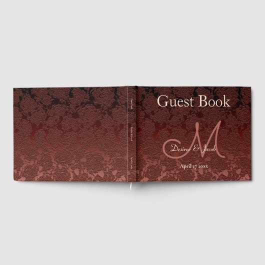 Rustic Brown Champagne Elegante Fall Monogram Gästebuch (Voll)