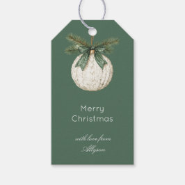 Rustic Brown Cream Green Ornament Christmas   Geschenkanhänger
