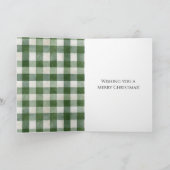 Rustic Brown Deer Cream Green Christmas Scarf Karte (Innenseite)