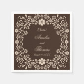 Rustic Brown Elegant Wedding  Serviette (Vorderseite)