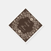 Rustic Brown Elegant Wedding  Serviette (Ecke)