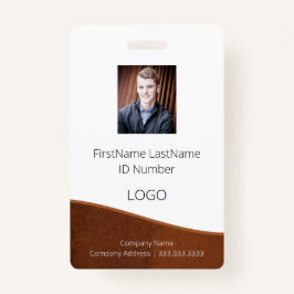 Rustic Brown Employee ID Abzeichen mit Barcode Ausweis