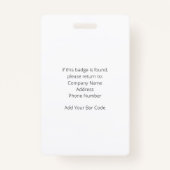 Rustic Brown Employee ID Abzeichen mit Barcode Ausweis (Rückseite)