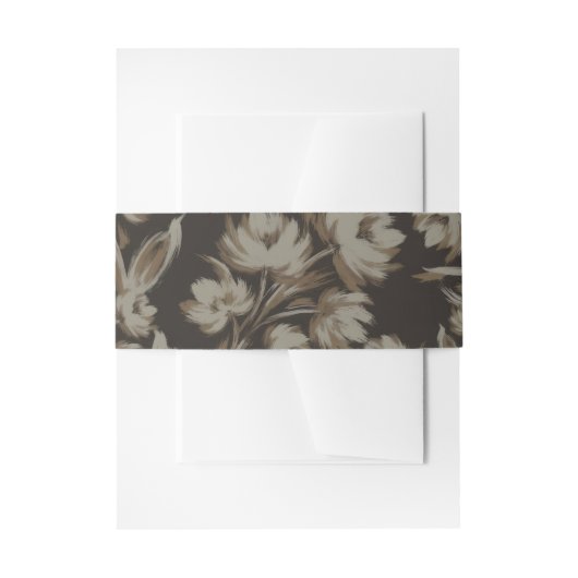 Rustic Brown Floral Pattern Wedding Einladungsbanderole (Vorderseite Beispiel)