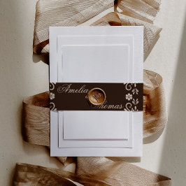 Rustic Brown Floral Wedding  Einladungsbanderole