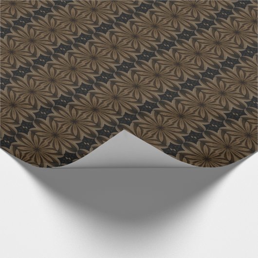 Rustic Brown Flower Kaleidoscope Design Geschenkpapier (Ecke)