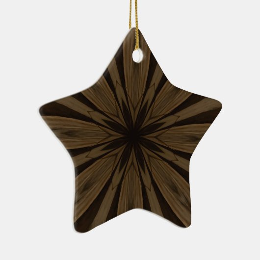 Rustic Brown Flower Kaleidoscope Design Keramik Ornament (Rechts)
