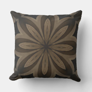 Rustic Brown Flower Kaleidoscope Design Kissen Für Draußen