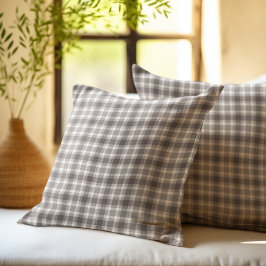 Rustic Brown Gingham Plaid farmhouse pattern Kissen