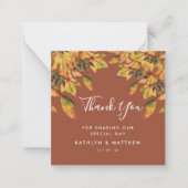 Rustic Brown Herbst Folien Hochzeit im Herbst Viel Mitteilungskarte (Vorderseite)