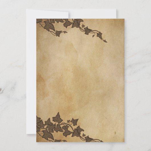Rustic Brown Ivy Wedding Einladung (Rückseite)