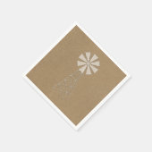 Rustic Brown Kraft Farm Windmill Moderne Hochzeit Serviette (Ecke)