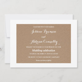 Rustic Brown Kraft Paper Country Wedding Einladung